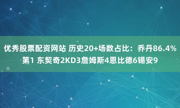 优秀股票配资网站 历史20+场数占比：乔丹86.4%第1 东契奇2KD3詹姆斯4恩比德6锡安9